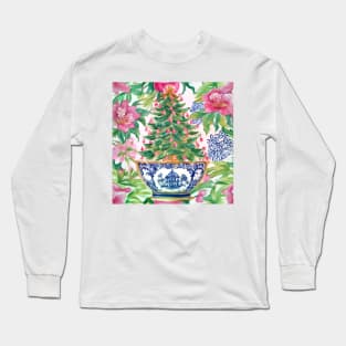 Christmas tree in chinoiserie jar Long Sleeve T-Shirt